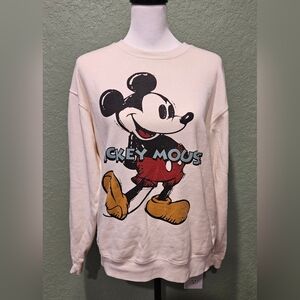 Mickey Mouse Colored Pencil Sketch Fleece Sweater Sweatshirt Size Small (34/36)
